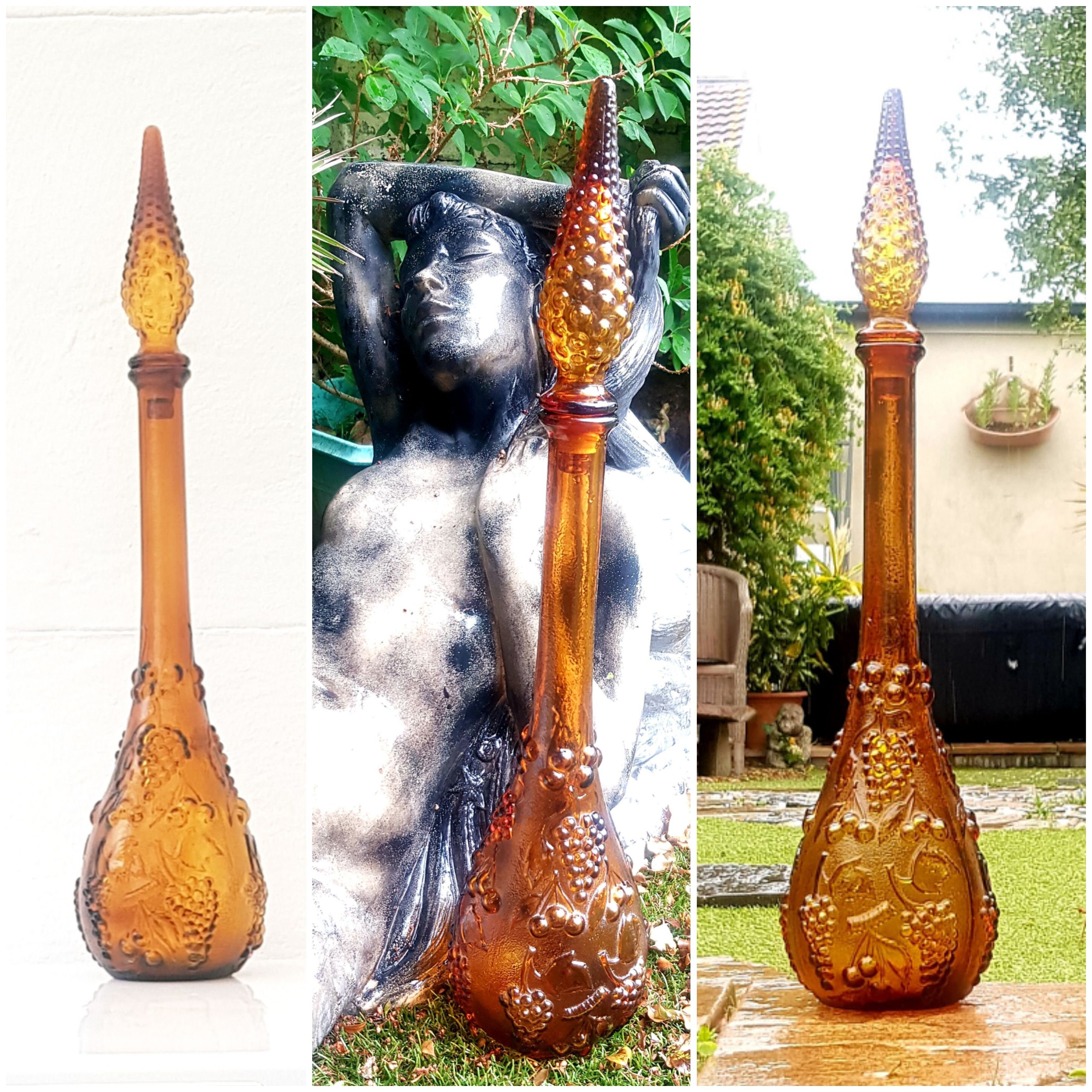 Orange Italian Empoli Genie Bottle - Etsy