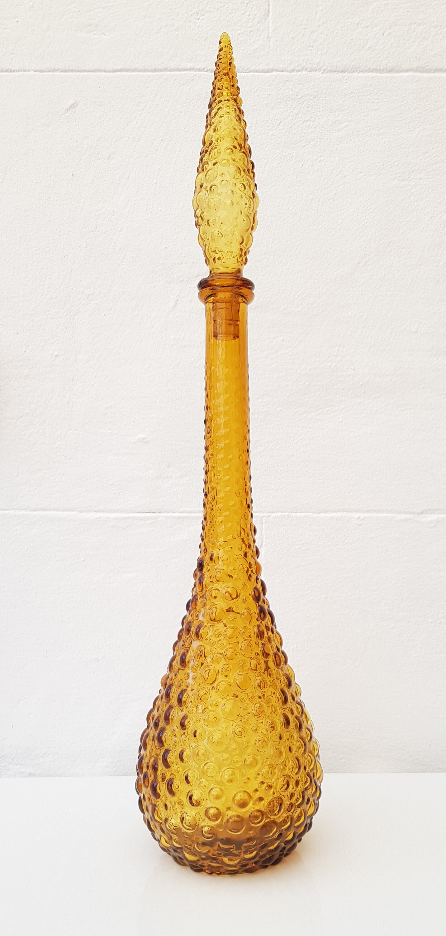 ヴィンテージアンバーガラスボトル エンポリ ジーニーボトル ヴィンテージ 22インチ イタリア製 エンポリ ジーニー ボトル アンバー