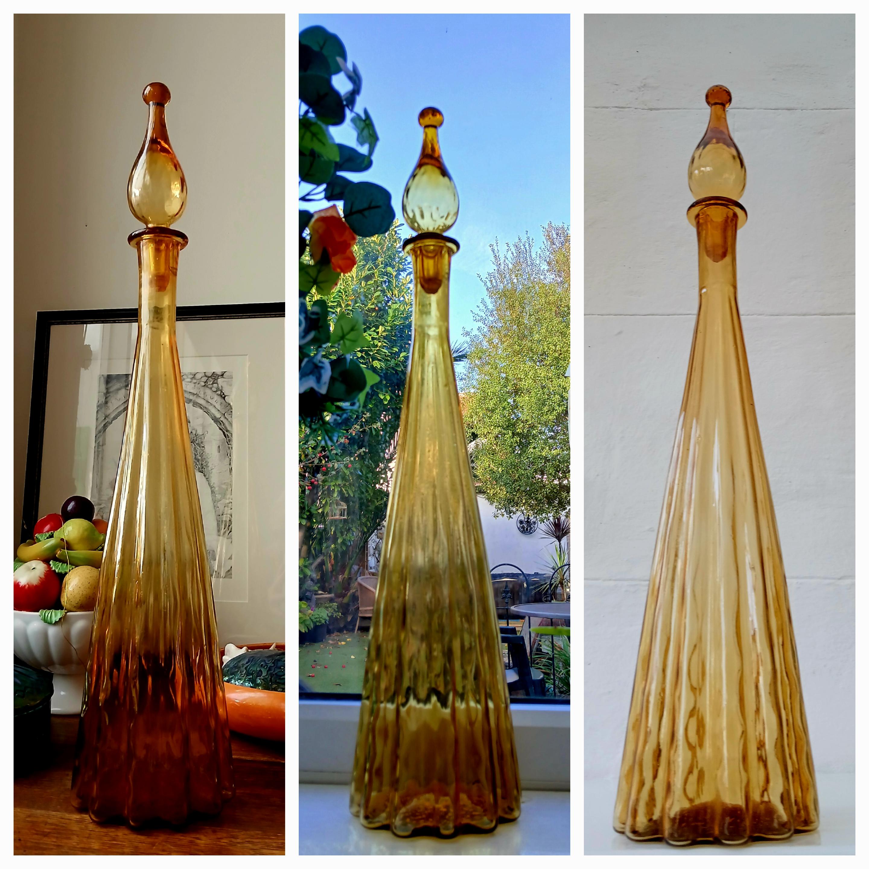 Orange Italian Empoli Genie Bottle - Etsy