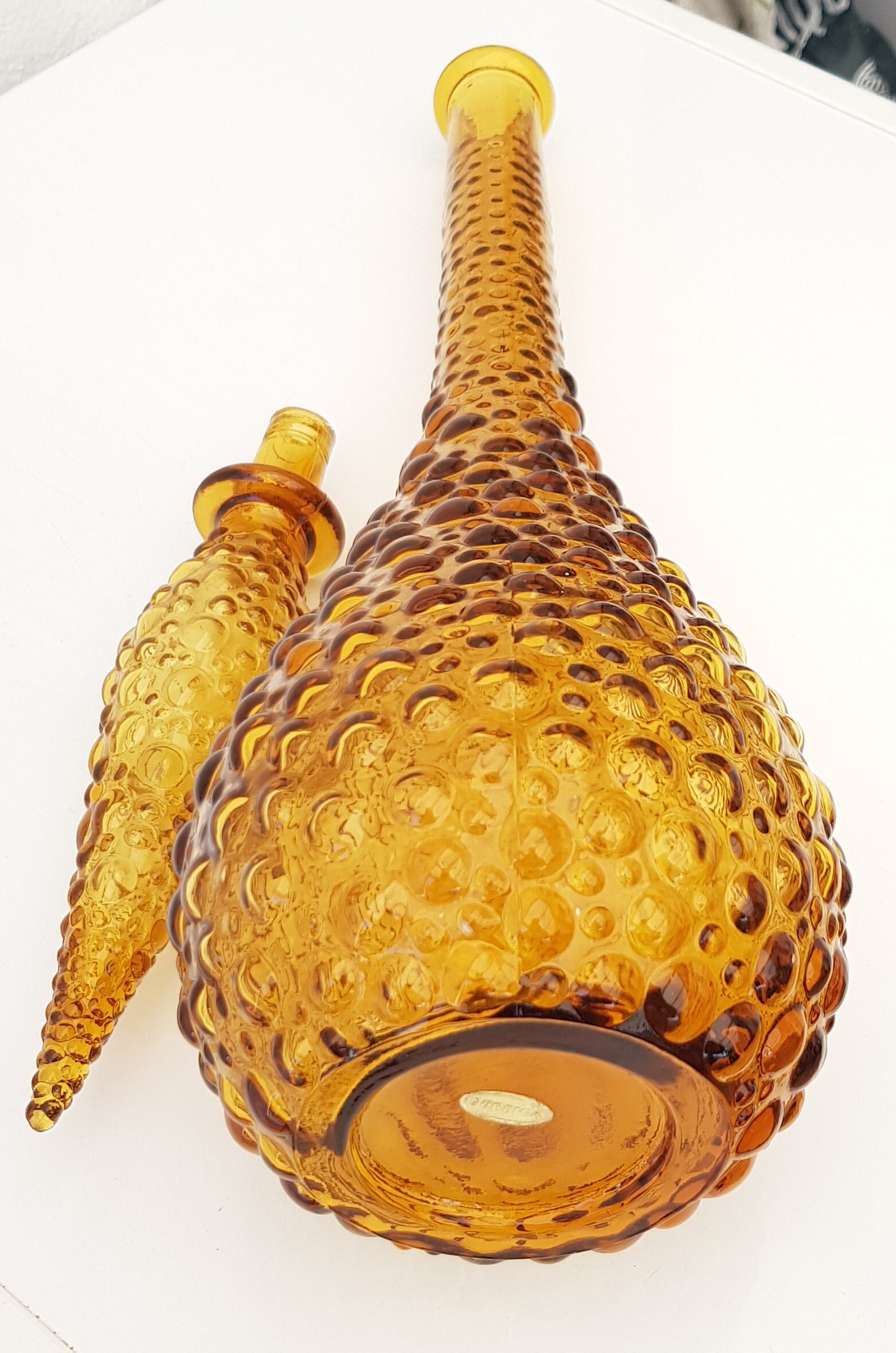 ヴィンテージ 22インチ イタリア製 エンポリ ジーニー ボトル アンバー