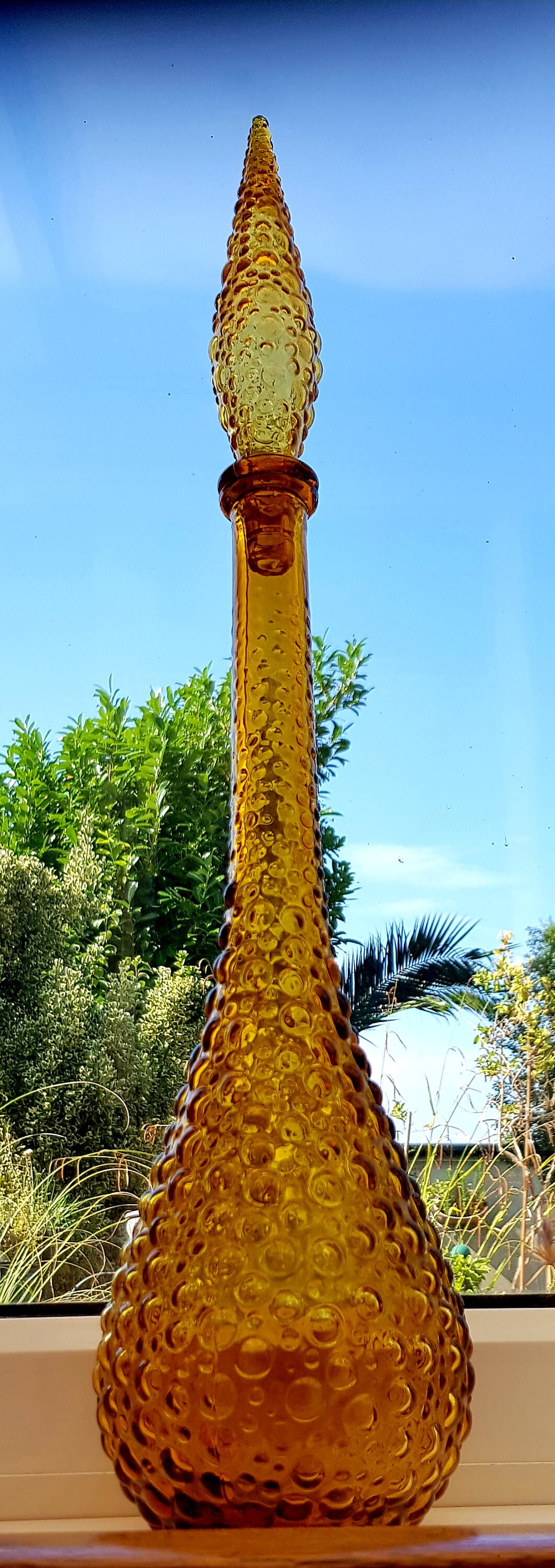 ヴィンテージ 22インチ イタリア製 エンポリ ジーニー ボトル アンバー