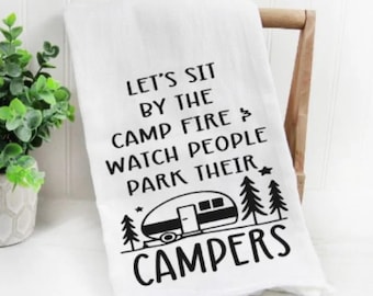 Serviette de camping, cuisine de camping, décor de campeur, cadeaux de camping-car, cadeau de camp pour elle, décorations de camping, cadeau de camping drôle, cadeaux pour les campeurs