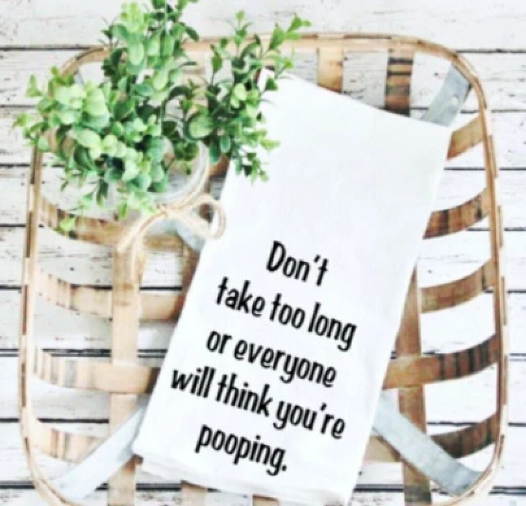 Funny Bathroom Towel Pooping Gifts Poop Decor Gag Gifts Etsy