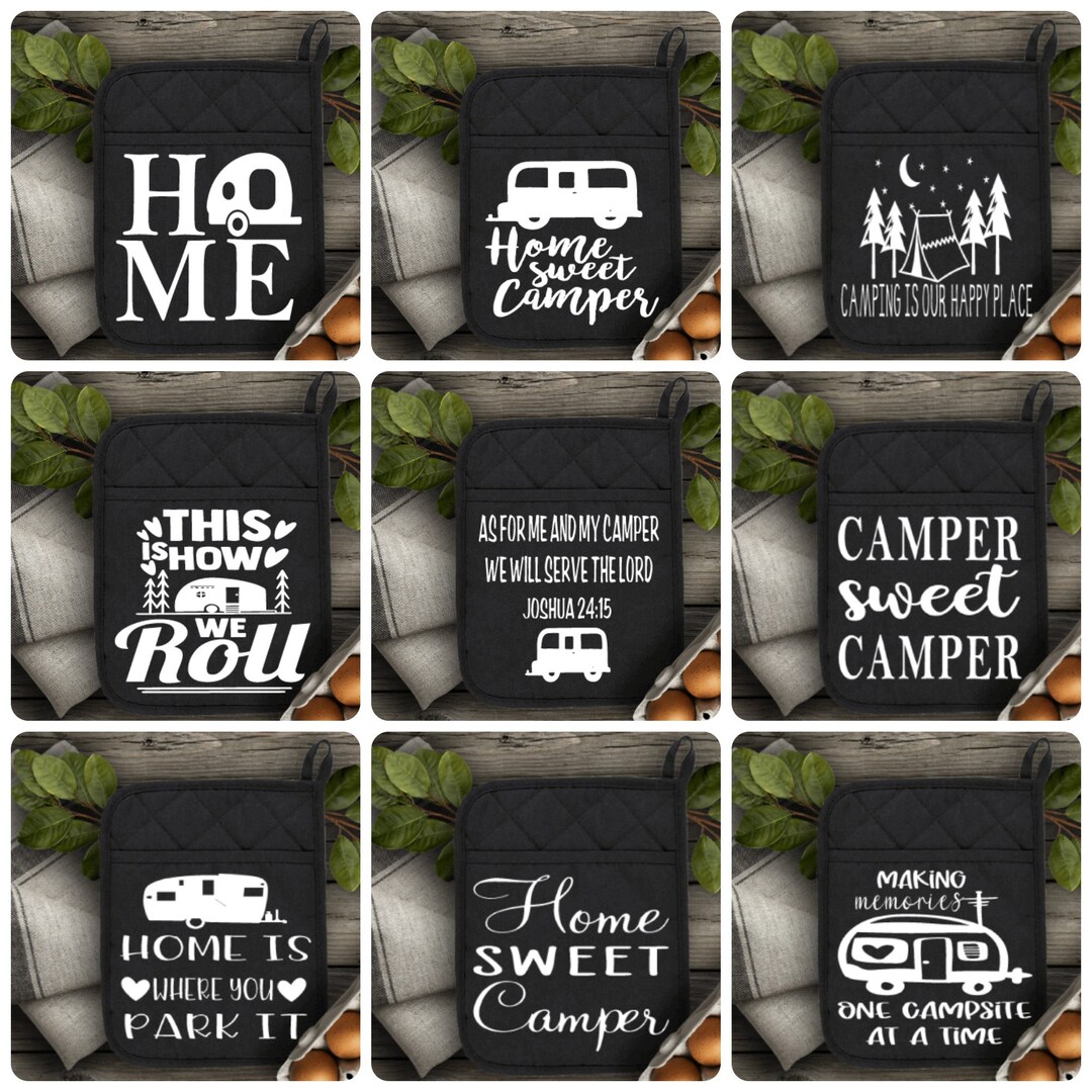 Camping Pot Holders, Camping Kitchen, Camper Decor, RV Gifts, Camp Gifts for Her, Camping