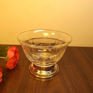 Delightful Antique STERLING base etched glass two section bowl. Rare.Marked: sterling. Gift