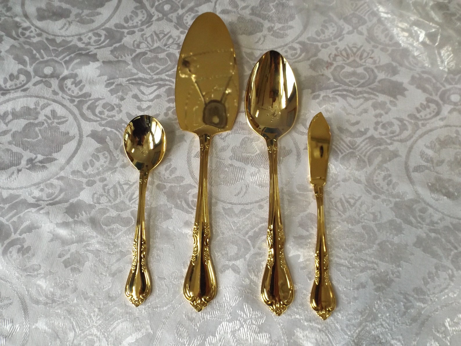 Delightful Vintage Japanese Cutlery Gold plated set serving Etsy