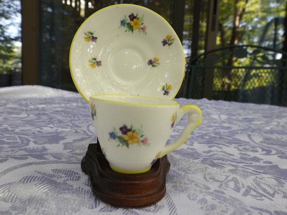 England Delightful Mini Teacup And Saucer On Display Stand Etsy