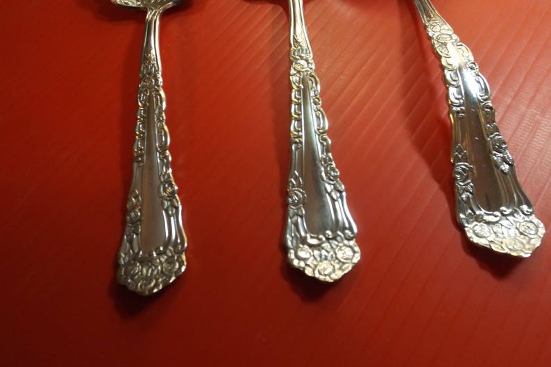 Replacement Banquet wedding Gift idea RARE Trio Silver plated Set serving spoon gravy ladle cake fish server same pattern Royal Plate