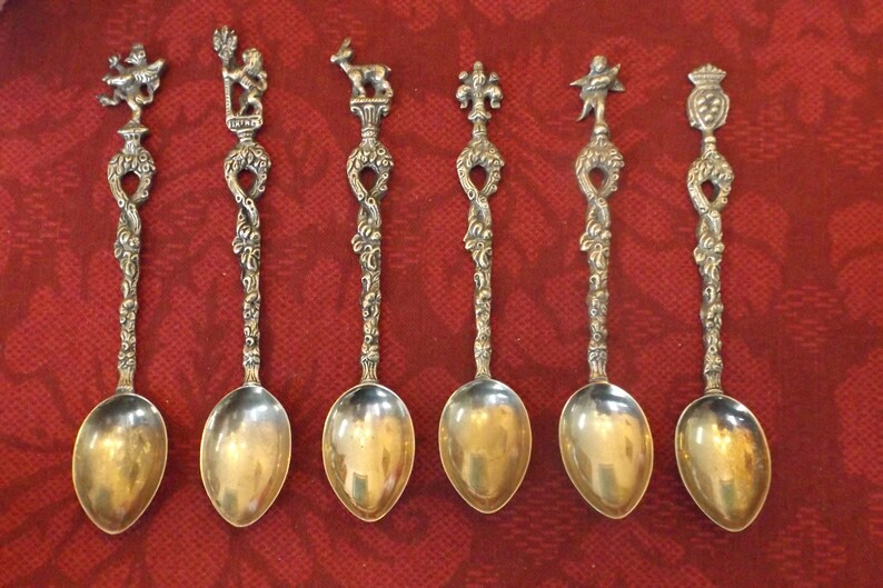 Antique collectible Spoons Marked Italy Silver Plated Set 6 Etsy
