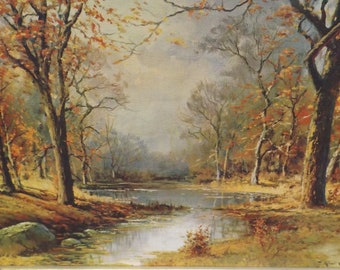 1956 Robert Wood, Mid-century Listed Artist Oil on Canvas Giclée