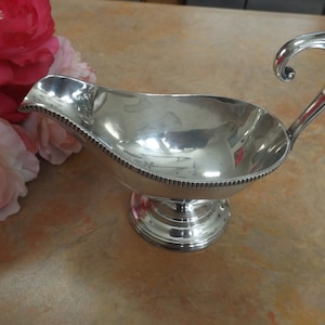 Delightful Silver Plated footed gravy boat, bowl   Circa 1950 s. Gift idea