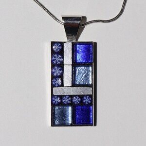 Blue Mosaic Snowflake Pendant