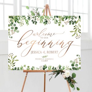 Signo de boda de vegetación, signo de bienvenida de hojas botánicas de vegetación, signo de bienvenida de vegetación, signo de bienvenida de boda, decoraciones de boda de vegetación