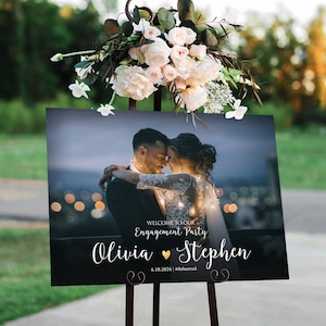 Engagement sign, Engagement welcome sign, Wedding welcome sign, Engagement party sign, Photo Wedding sign, Photo Engagement party sign