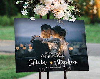 Engagement sign, Engagement welcome sign, Wedding welcome sign, Engagement party sign, Photo Wedding sign, Photo Engagement party sign