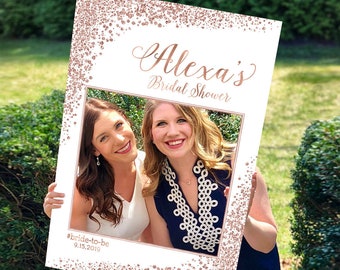 Bridal Shower Photo Prop, Wedding photo props, Printable photo booth frame, Rose gold Bridal Shower, Bridal shower decorations, Props