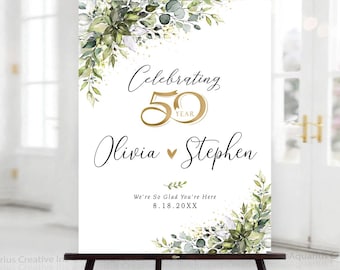 50th Wedding Anniversary sign, 50 Year Anniversary Sign, 50th Anniversary decorations, Anniversary Decor, Wedding Anniversary, Gold Wedding