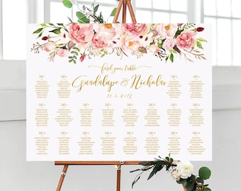 Wedding seating chart alphabetical, Wedding Seating Chart, Printable Wedding Seating Chart, Seating Chart Poster, wedding welcome sign