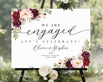 Engagement sign, Engagement welcome sign, Engagement party Sign, Engagement party decorations, Rustic Engagement decor, We are engaged