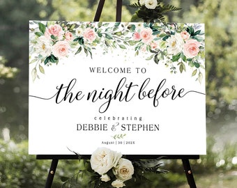 Rehearsal Dinner Sign, Wedding Rehearsal Sign, Blush Pink Decor, Rehearsal welcome sign, Wedding welcome sign, Rehearsal Dinner Decor