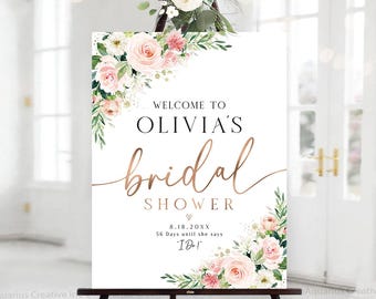 Letrero personalizado para despedida de soltera, decoraciones para despedida de soltera, letrero de bienvenida para despedida de soltera, invitación para despedida de soltera, decoraciones en rosa ruborizado
