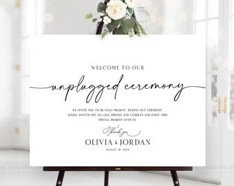 Unplugged Ceremony sign, Wedding Welcome Sign, Unplugged Wedding Decor, Unplugged wedding sign, Modern Unplugged Wedding, Unplugged Ceremony