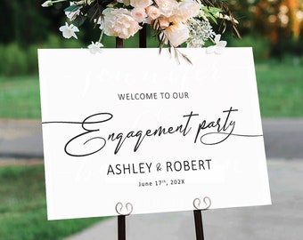 Engagement sign, Engagement welcome sign, Engagement party Sign, Engagement party decorations, Rustic Engagement decor, We are engaged