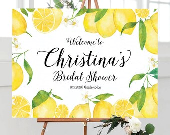 Plaque de douche nuptiale citrons, décoration de douche nuptiale, plaque de bienvenue de douche nuptiale, invitation de douche nuptiale, plaque de douche, plaque de brunch nuptiale