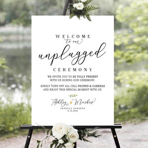 アンプラグド結婚式のサイン、アンプラグド式典のサイン、結婚式のウェルカムサイン、結婚式のサイン、アンプラグド結婚式のサイン、アンプラグド結婚式
