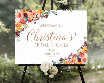 Bridal Shower decoration, Bridal Shower Welcome Sign, Bridal Shower sign, Fall Wedding Decor, Fall Bridal Shower Sign, Fall Wedding Sign