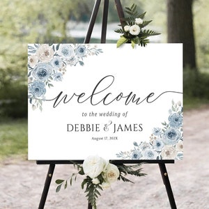 Dusty Blue Wedding decoration, Wedding Welcome Sign, Dusty Blue Wedding sign, Dusty Blue invite, Dusty Blue Decorations, Dusty Blue Wedding