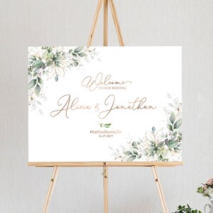 Signos de boda verdes, signo de bienvenida de boda, signos de boda, signos personalizados, signo de boda verde, signo de boda rústico, signo de boda imprimible