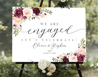 Engagement party decorations, Engagement sign, Engagement welcome sign, Engagement party Sign, Rustic Engagement decor, We are engaged sign