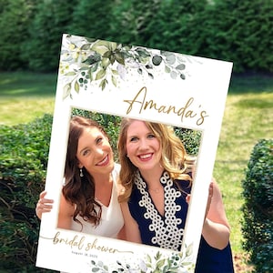Bridal Shower Photo Prop, Bridal shower photo booth frame, Greenery Bridal Shower, Printable Photo Prop Frame, Greenery Photo Prop Frame