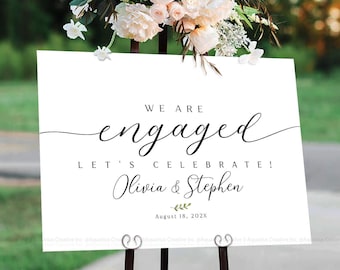 Engagement sign, Engagement welcome sign, Engagement party Sign, Engagement party decorations, Rustic Engagement decor, We are engaged
