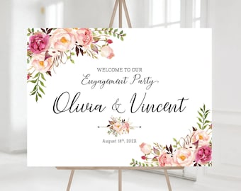 Engagement welcome sign, Engagement sign, Engagement Party Decorations, Wedding welcome sign, Engagement decorations, Engagement party Sign