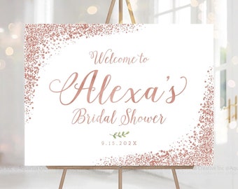 Rose gold Bridal Shower, Bridal shower decorations, Bridal Shower Welcome Sign, Bridal Shower Invitations, Shower Sign, Rose gold decor