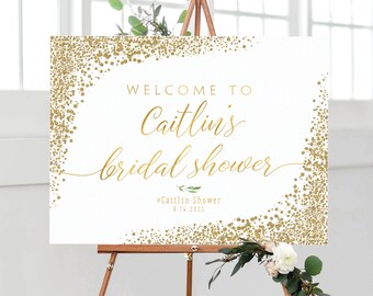 Bridal Shower sign, Bridal Shower Welcome Sign, Baby shower sign, Quinceañera Welcome Sign, Baptism welcome sign, Gold dot Bridal shower