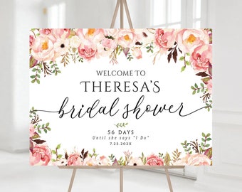 Bridal Shower sign, Bridal Shower Welcome Sign, Bridal Shower decorations, Wedding Welcome sign, Blush Decor, Bridal Shower Invitation