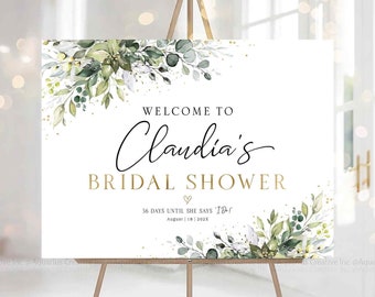 Bridal Shower Welcome Sign, Bridal Shower Sign, Greenery Bridal Shower, Bridal Shower Decorations, Bridal Brunch Sign, Bridal Shower Invite