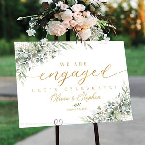 Engagement welcome sign, Engagement party sign, Engagement Decor, Engagement party decorations, Engagement Sign, Engaged sign, Engaged decor