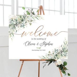 Signo de bienvenida de boda, signos de boda, decoraciones de boda verdes, signo de bienvenida de compromiso, signo de boda verde, decoración de boda verde
