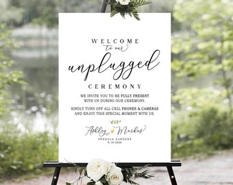 Unplugged wedding ceremony sign, Unplugged ceremony sign, Wedding Welcome Sign, Wedding signs, Unplugged wedding sign, Unplugged wedding