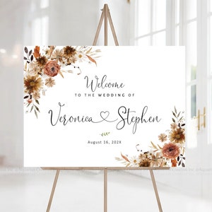 Wedding Welcome Sign, Fall Wedding sign, Autumn wedding welcome sign, fall wedding decor, Terracotta Boho Wedding, Fall Wedding Decor, Fall