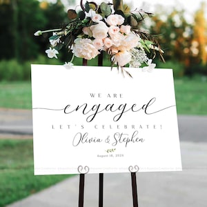 Signo de fiesta de compromiso, signo de bienvenida de compromiso, decoración de compromiso, decoraciones de fiesta de compromiso, signo de compromiso, signo comprometido, signos