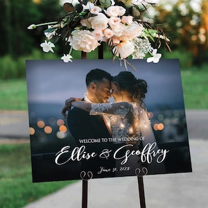 Letrero de boda con foto, Letrero de bienvenida para bodas, Letrero de bienvenida para bodas, Invitación de boda, Póster de boda, Letrero de bienvenida con foto, Decoraciones para bodas