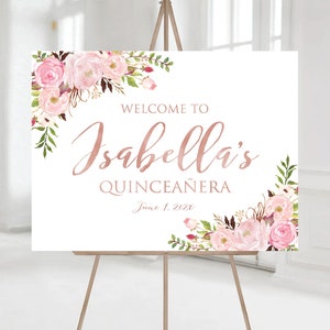Signo de bienvenida de Quinceañera, Signo de Quinceañera, Decoraciones de Quinceañera, Signo de cumpleaños número 15, Signo de despedida de soltera, Signo de baby shower, Signo de dulce 16