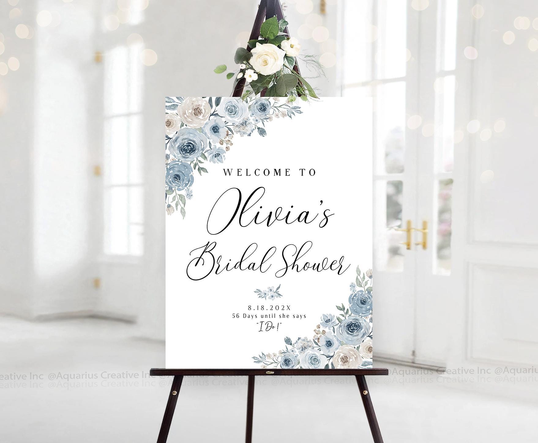 different color bridesmaid dresses Navy Bridal Shower Invitations