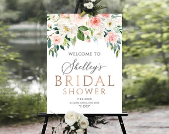 Bridal Shower sign, Bridal Shower decoration, Bridal Shower Welcome Sign, Blush shower Decor, Bridal shower invite, Bridal shower Poster