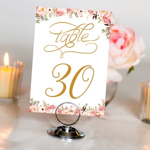 Instant Download Printable Table Numbers, Caramel Gold Table Number, Table Wedding Decor, Table Numbers Wedding, Table Number Template